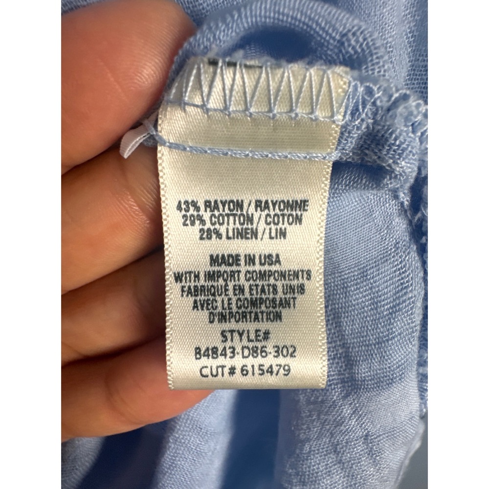 Bella Dahl Costal Linen Blue Plaid Nautical Smocked Halter Top S Relax Capsule - Picture 5 of 5